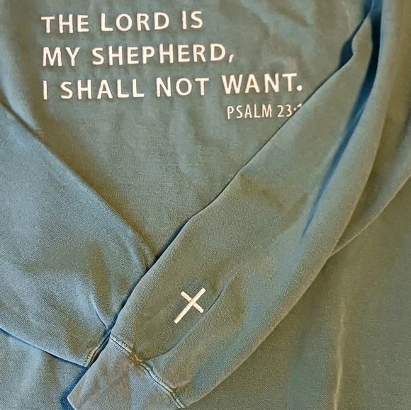 COMFORT COLORS Embroidered Bible Scripture Sweatshirt Psalm 23:1 Cotton Size S - Picture 2 of 11